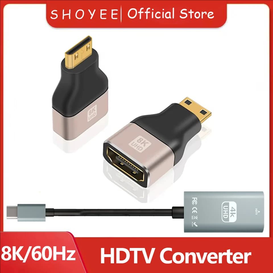 Adattatore compatibile HDMI tipo C Micro/Mini HDMI a HDMI, convertitore HDMI 8K 60Hz 4K per HDTV, laptop, PS5