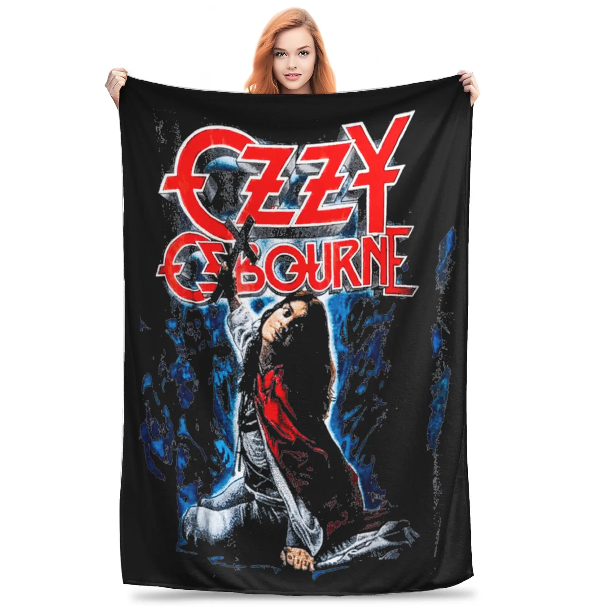 Ozzy Osbourne Coperta in flanella vintage calda coperta per biancheria da letto lounge primavera autunno,
