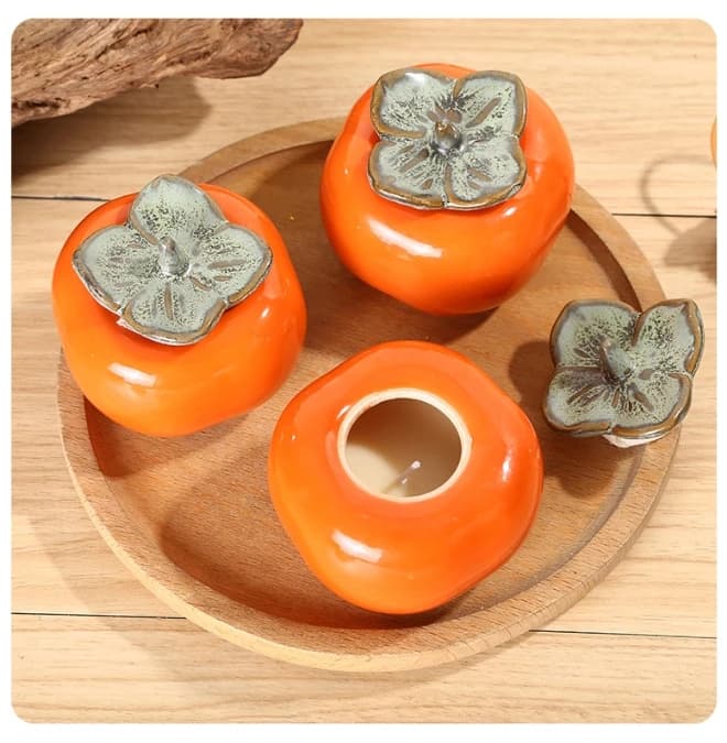 DG5G8K51QG Factory Wholesale: Ceramic Cup Aromatherapy Candles & Creative Persimmon-Shaped Containers - Home Ornaments