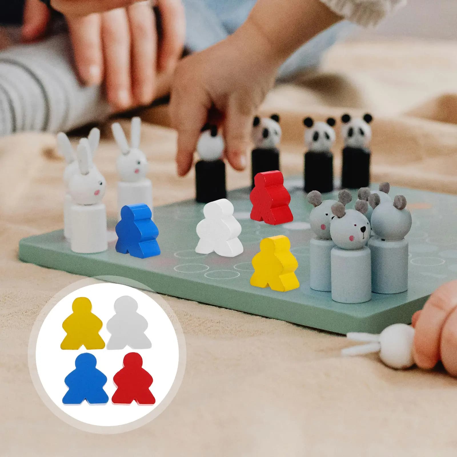 40 Pezzi Colorati di Forme Uniche in Legno per Giochi da Tavolo, Ludo, Backgammon, Componenti di Ricambio per Giochi in Classe