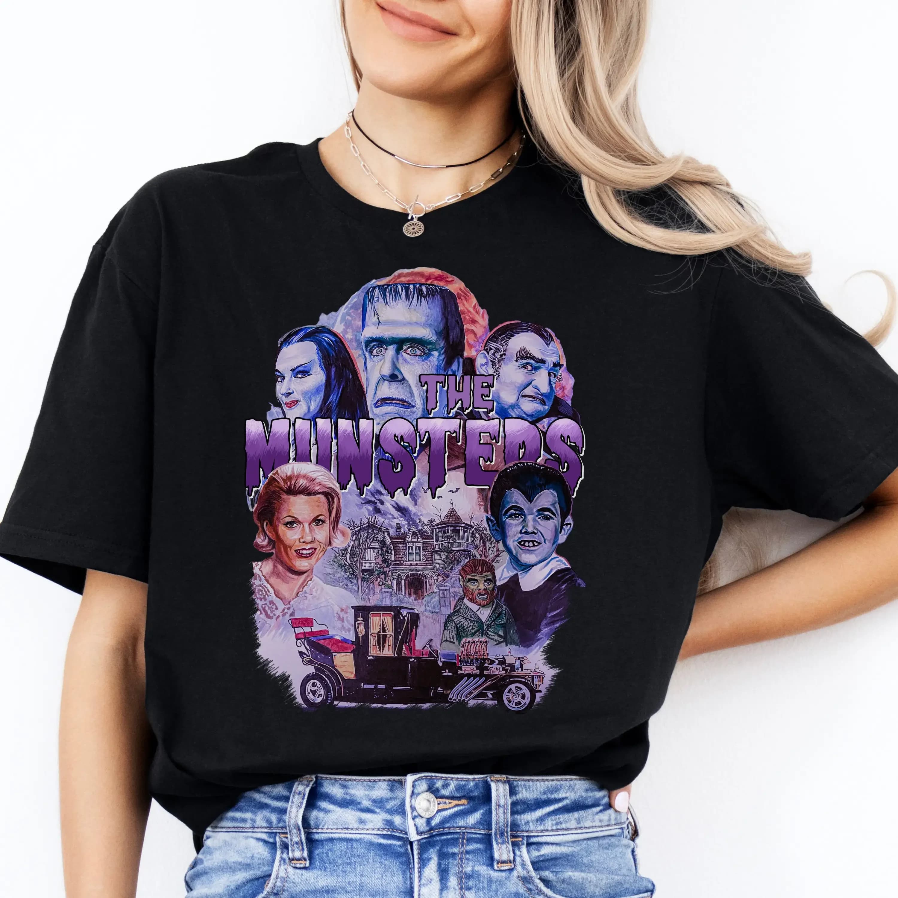 Horror The Munsters T Shirt Gothic Goth Abbigliamento Amante Classic Monsters Lily Munster Cultura pop Alt Estetica