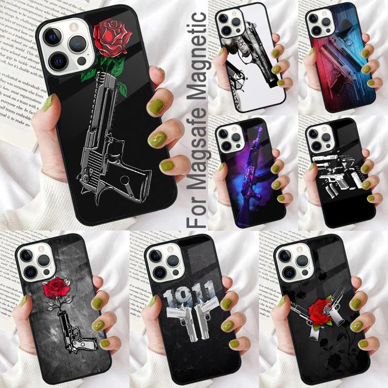 Custodia morbida per pistola per iPhone 17 Air 16e Pro max 15 Pro 13 14 Plus 11 12 MagSafe Coque magnetica