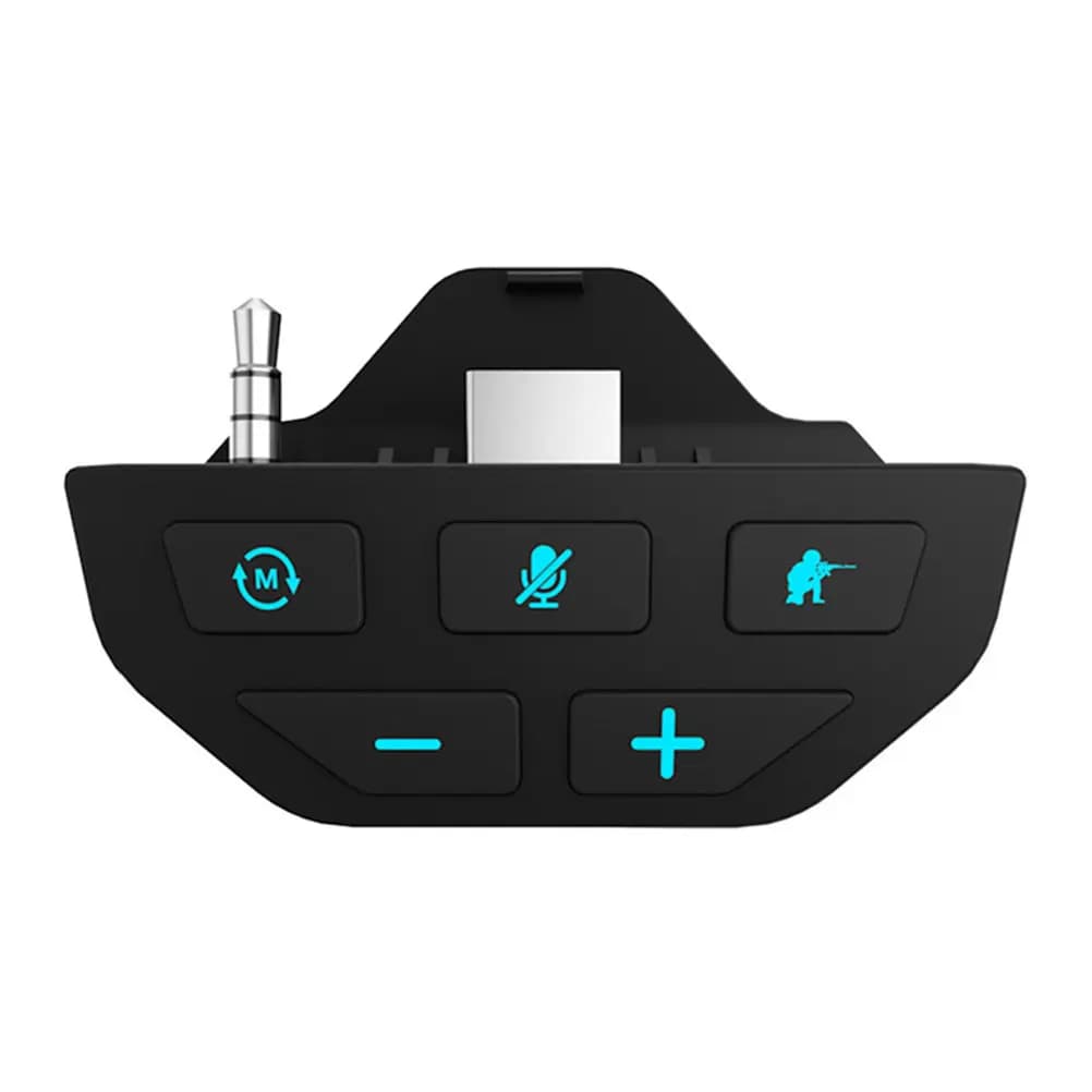 1 Piece Stereo Headphone Adapter for Controllers, Audio Adapter for Games with Chat Balance and Microphone Mute Support, 3.5mm Jack for Gaming