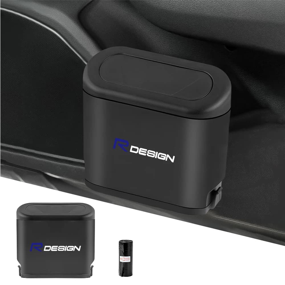 ABS Auto Portatile Pattumiera Bidone della Spazzatura Scatola di Immagazzinaggio Per Volvo V50 S80 V90 XC90 S60 RDESIGN V40 XC40 XC70 CX5 CX30 T6 V60 S90 S40