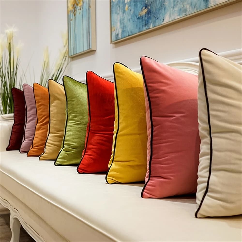 Nordic Pure Color Flannel Velvet Cushion Covers For Home Sofa Bed Throw Pillow Case Living Room Decorative