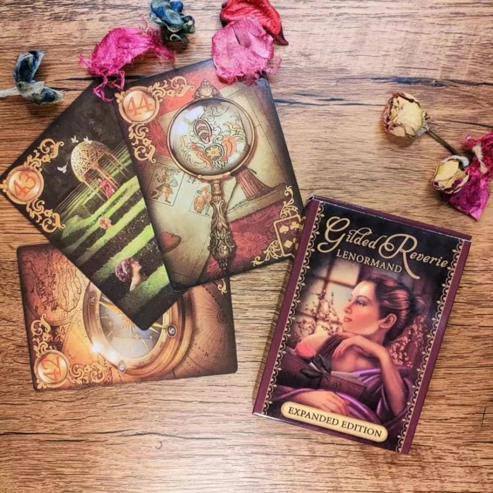 Golden Reverie Lenormand Oracle 47 pz/set Fate Divination Card Gioco da tavolo per bambini adulti Gioco di intrattenimento 10.4*7.3 cm