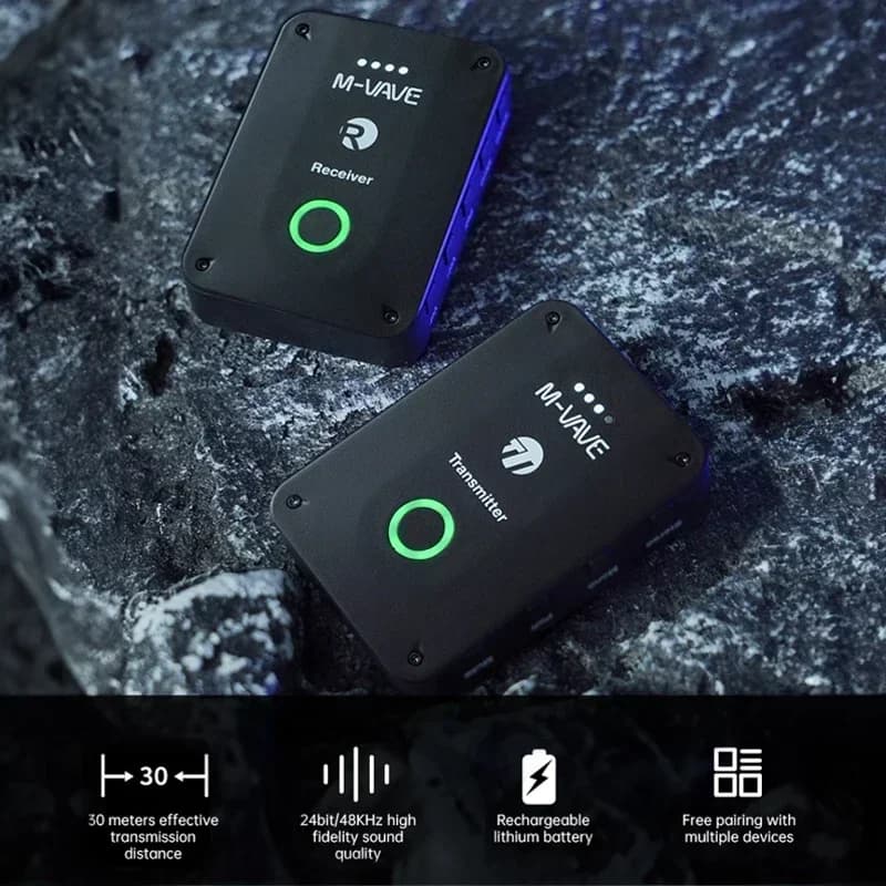M-VAWE WP-9 Wireless Earphone Monitor 2.4G Rechargeable Transmitter Receiver with Volume Support Stereo Mono Mute Function