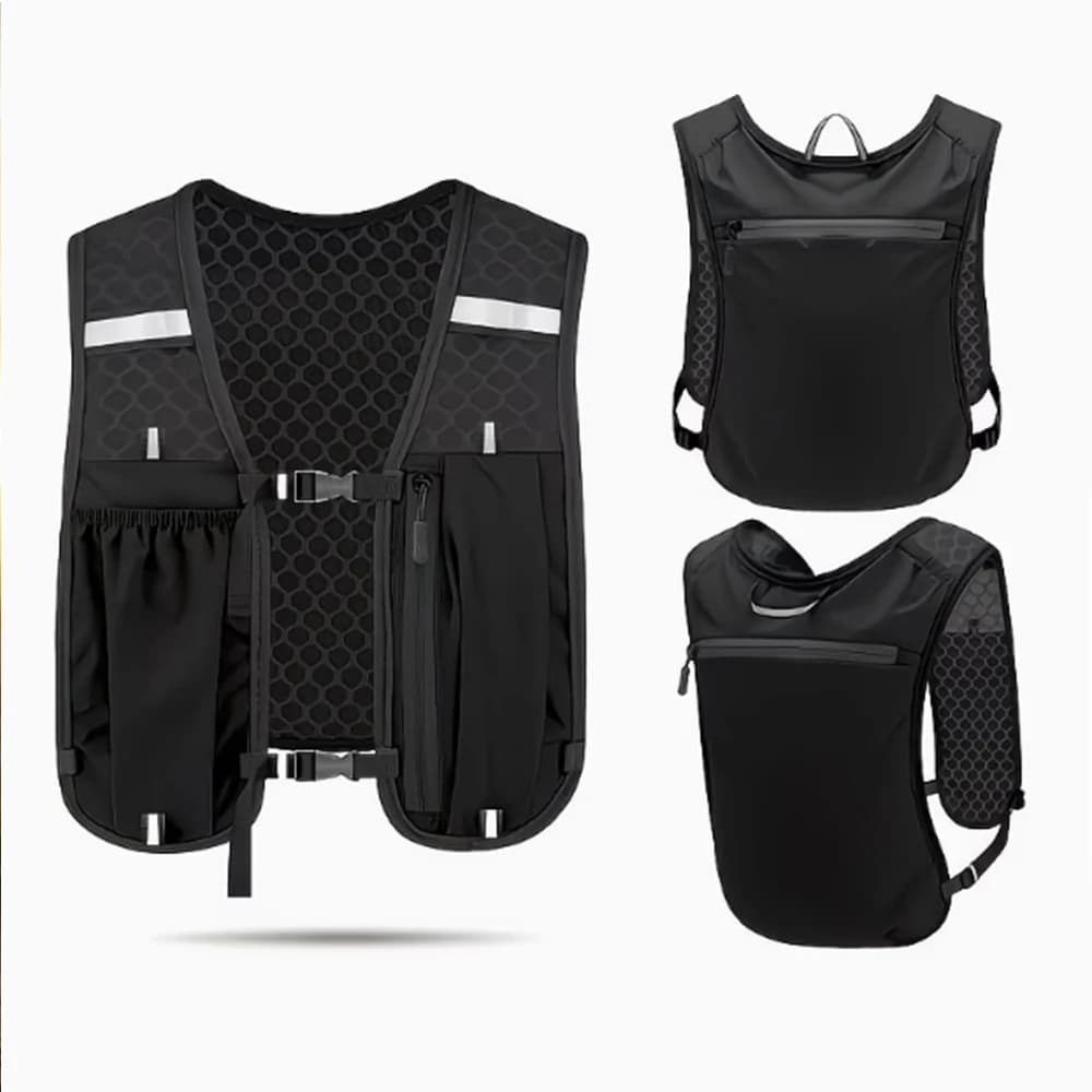Gilet da Ciclismo Leggero con Tasca, Gilet da Corsa, Zaino Idratazione per Sport all'Aperto ed Escursionismo
