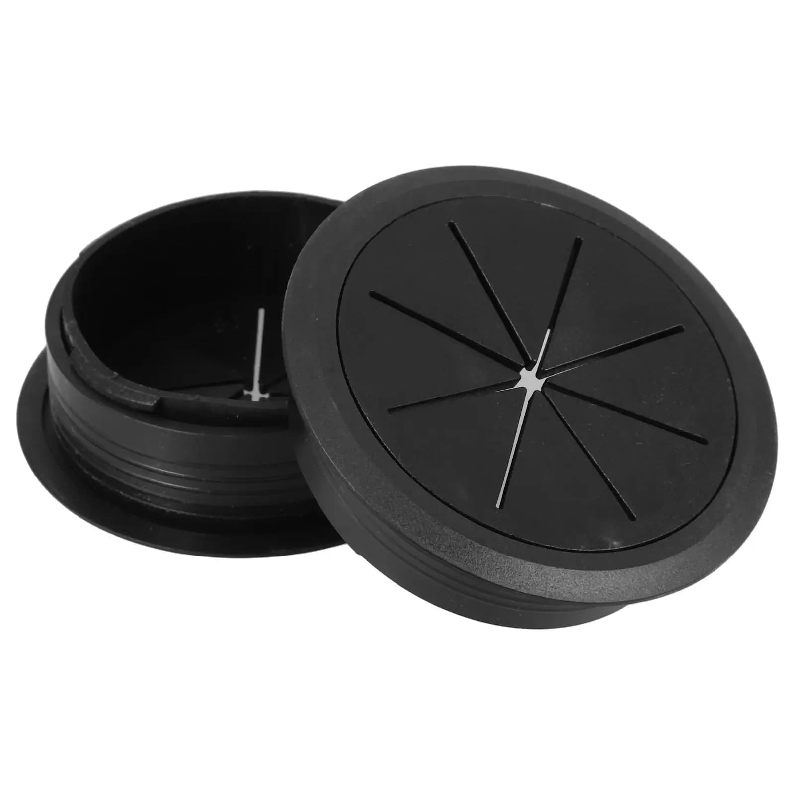 Desk Cable Grommet 2 Pack Round Wire Hole Covers Flexible Cord Management for Office Home Desktop Black