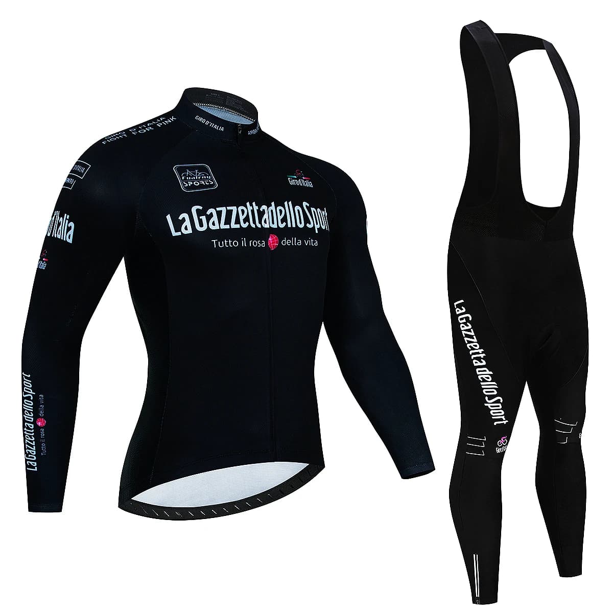 Men's cycling jersey 2025 pro Team Tour De Italia Giro Set long sleeve MTB Bike Road Riding Full clothing with shorts with straps