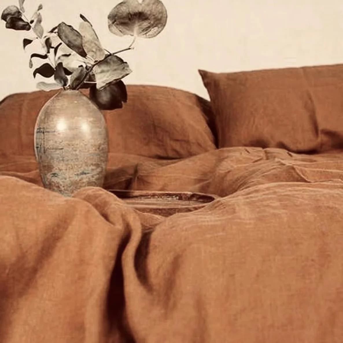 Copripiumino in lino francese naturale King Size, biancheria da letto in lino, lenzuolo piatto morbido Queen 240x260cm, federa venduta separatamente