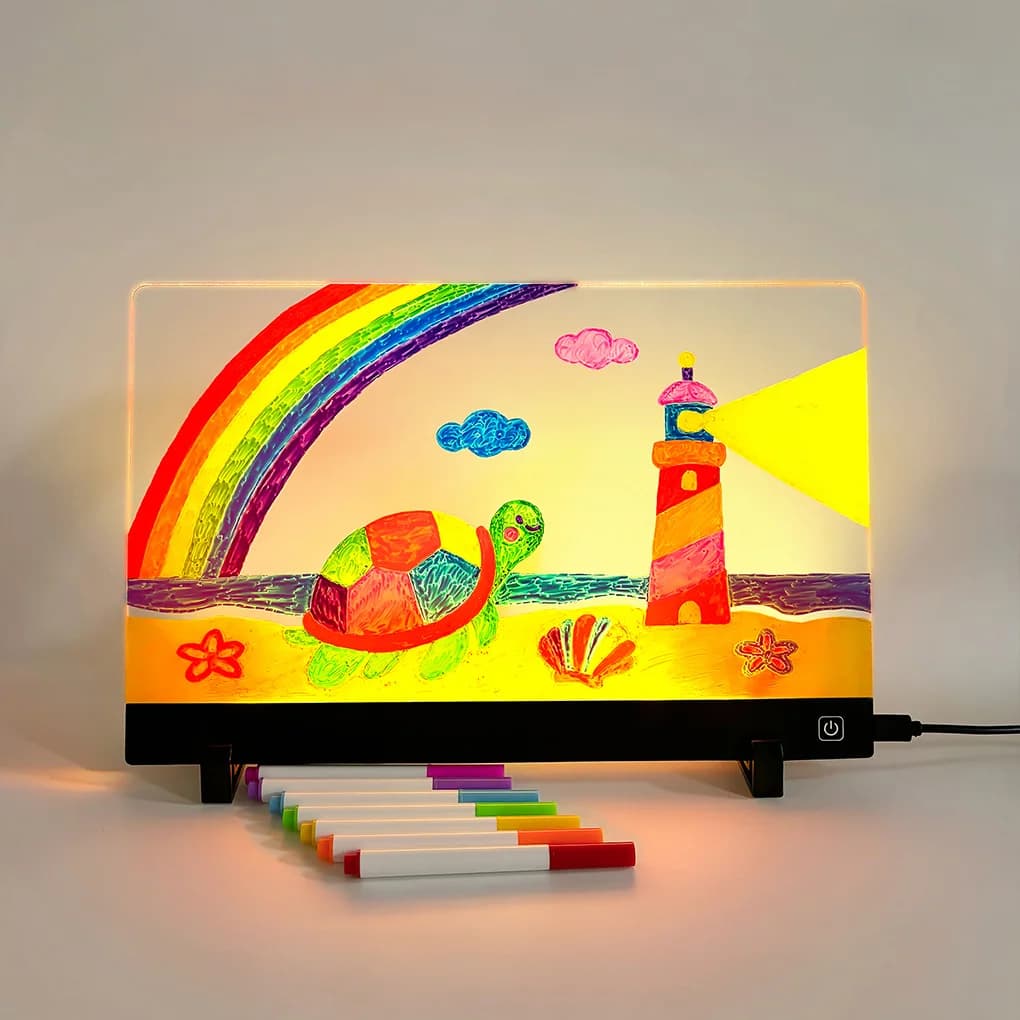 Tavolo da disegno per bambini Tavoletta LCD riutilizzabile Cancellabile Light-Up Doodle Pad per bambini Divertente giocattolo educativo Menu Board