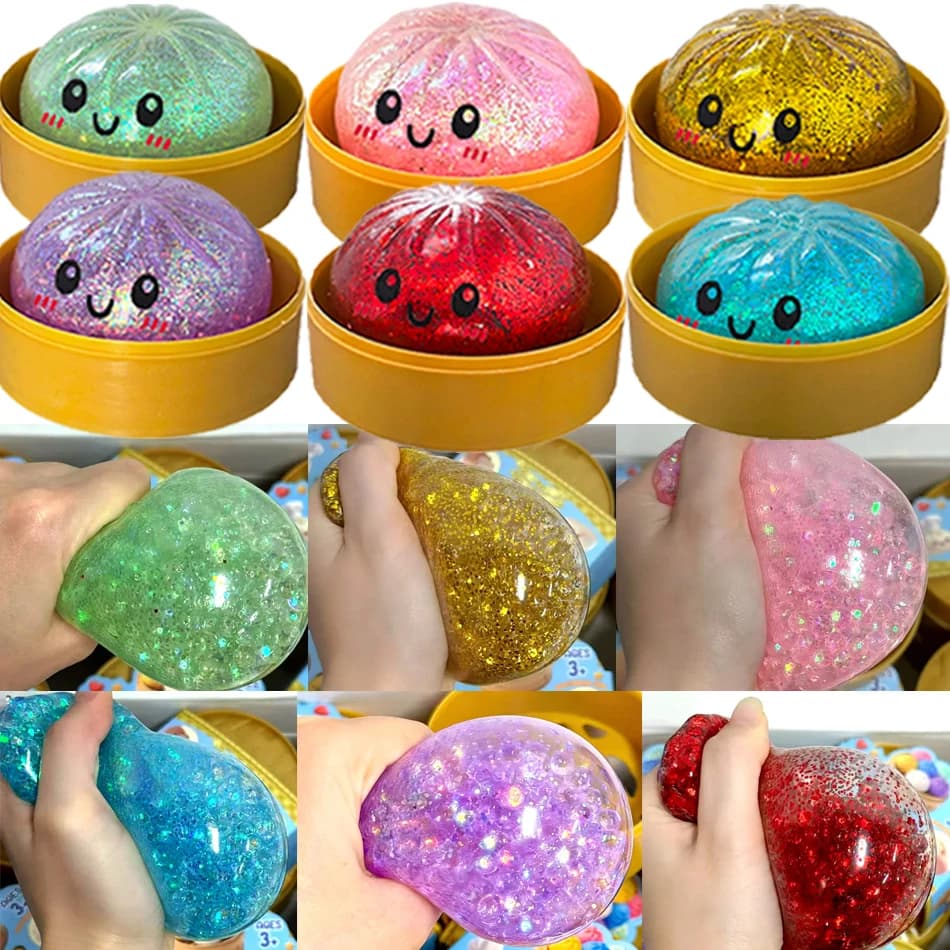 Hot! Dumpling Stress Balls Fidget Sensory Toy Squeeze Dough Ball Stress Relief Toys for Halloween Prank Toys Gifts wholesale
