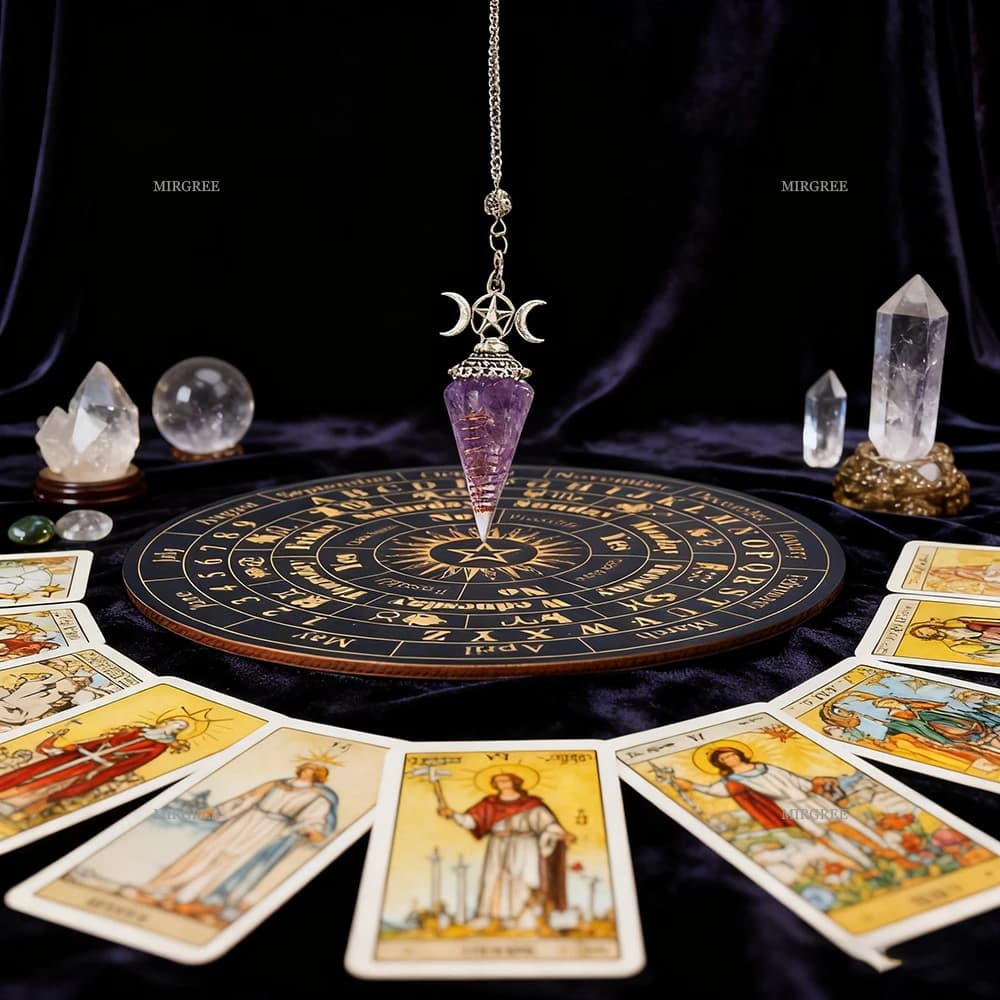 Pendolo spirito da 2 pezzi abbinato al disco di divinazione astrologica, strumento di divinazione per la creazione di decisioni e rituali spirituali