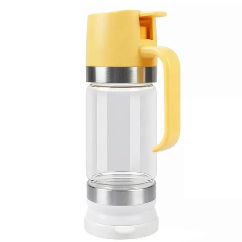 No Drip Honey Dispenser 350Ml With Base Packed Glass Jar& Mess Free Handle Syrup Container For Coffee Tea& Pancakes-A78U