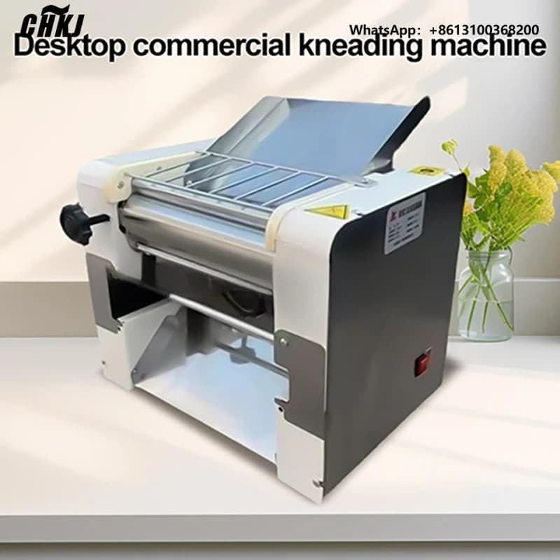 Macchina per pasta in acciaio inossidabile da 2200W, pressa per impasto da banco con spessore regolabile per pane, panini e pasta