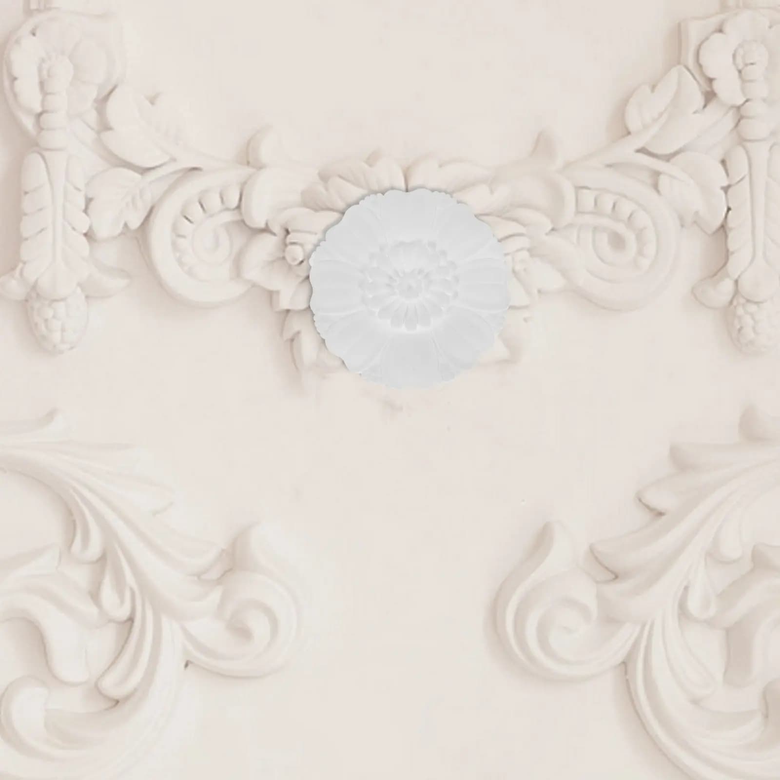 Premium Decorative Wall Tile for Ceiling, Plastic Round Decorative Ring with Elegant Design for Lamps and Fans