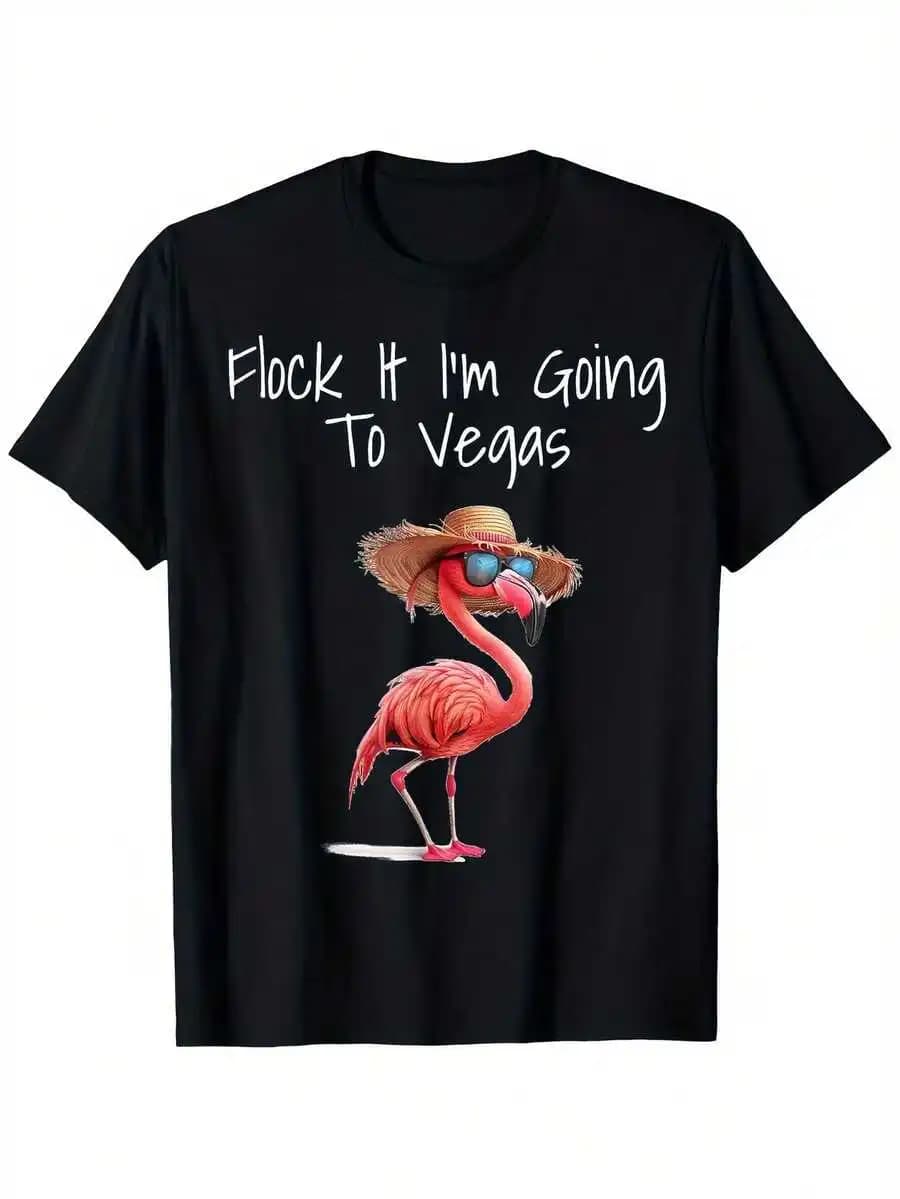T-shirt con stampa Flock It I'm Going To Vegas, con scritta divertente per le vacanze, adatta per uomo e donna