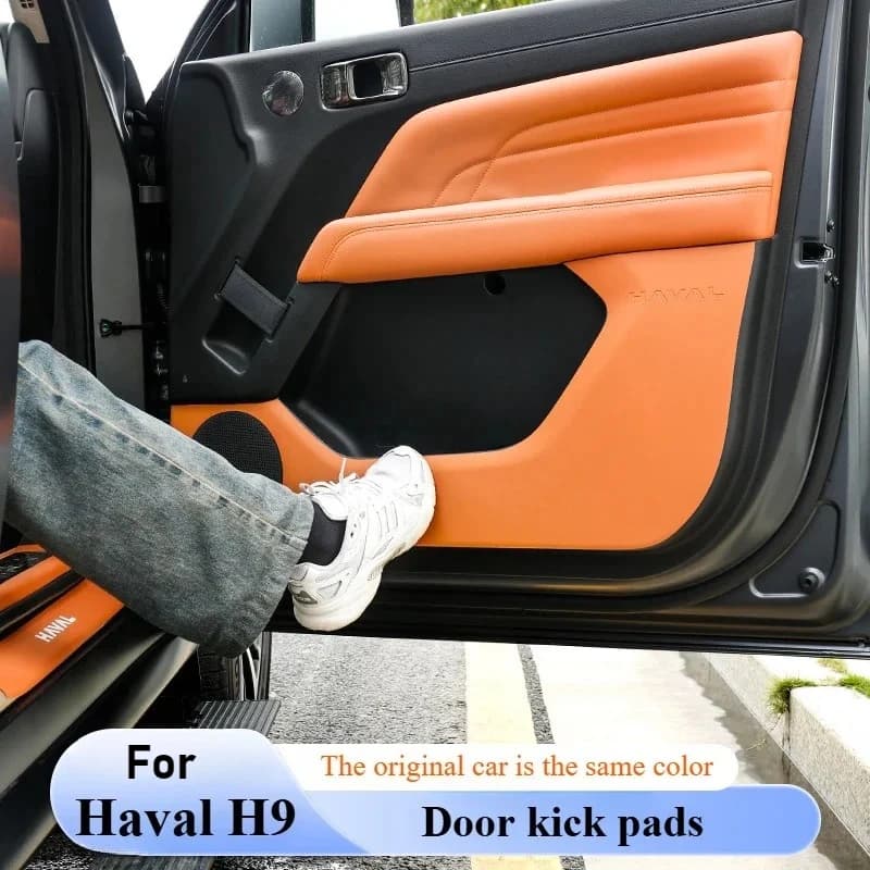 Door kick mat leather car interior supplies door panel protective pad accessories For Great Wall 2nd generation Haval H9