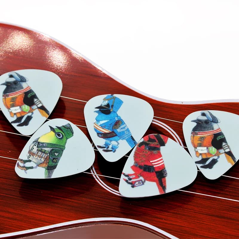SOACH Nuovo 10 Pz Plettri per Chitarra 0.46/0.71/1.0mm di Spessore Bird Soldier Accessori per Chitarra Plettro per Chitarra per Ukulele Palette per Chitarra