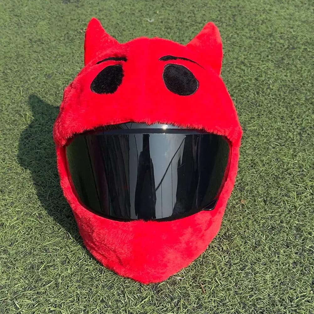 NUOVA protezione per casco Cartoon Peluche Animale Tessuto per moto Accessori per casco divertenti Protezione morbida per copertura completa per moto D8I8