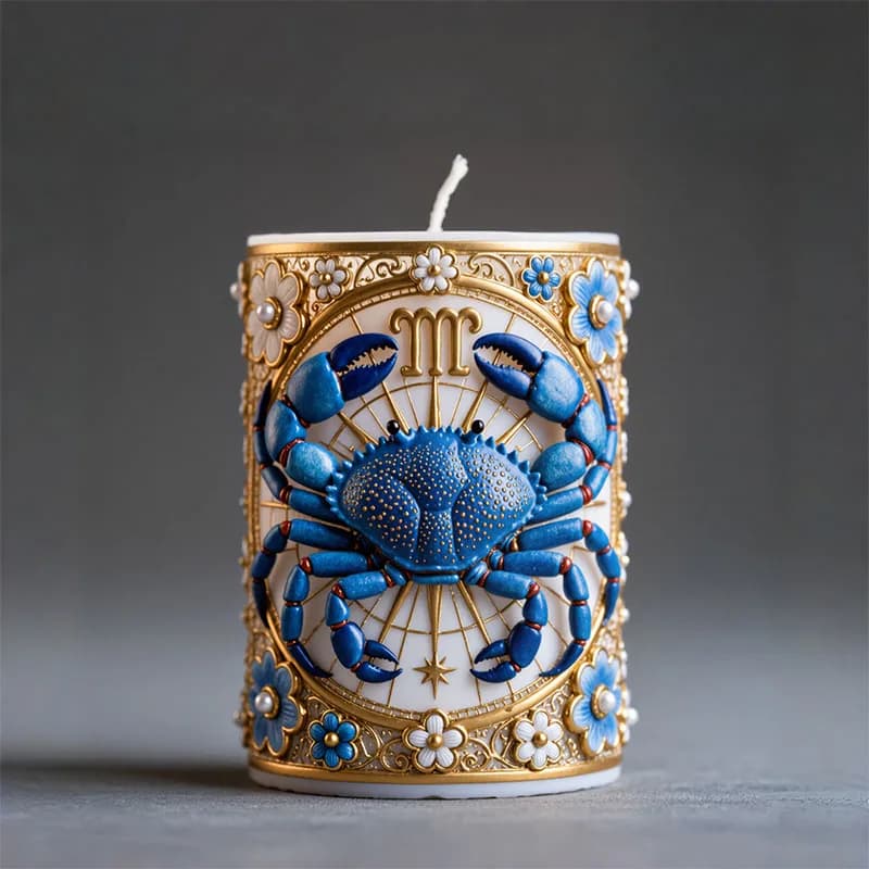 Stampo in Silicone per Candele a Forma di Granchio Blu dello Zodiaco, per Aromaterapia Fai-da-Te, Decorazione Artistica di Lusso