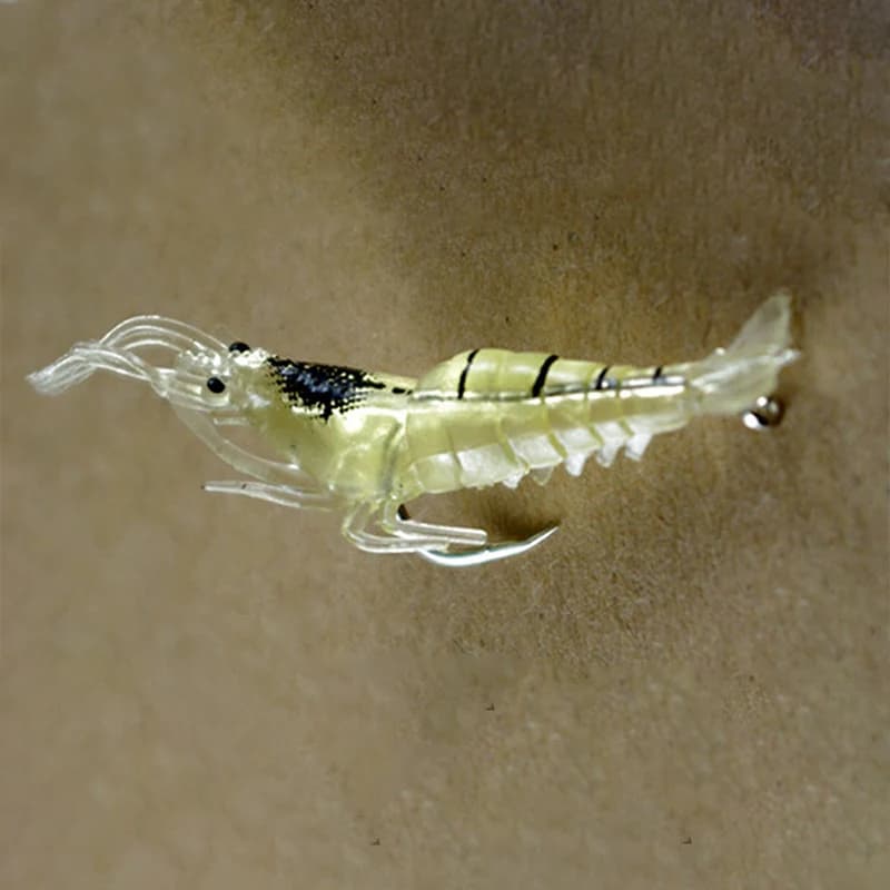 [SH] 1 Pezzo Esca Artificiale da Pesca per Esterni, 1.3g 4cm, Verme Morbido Imitazione Gambero, Esca Bionica Morbida con Amo, Esca Finta per la Pesca al Gambero