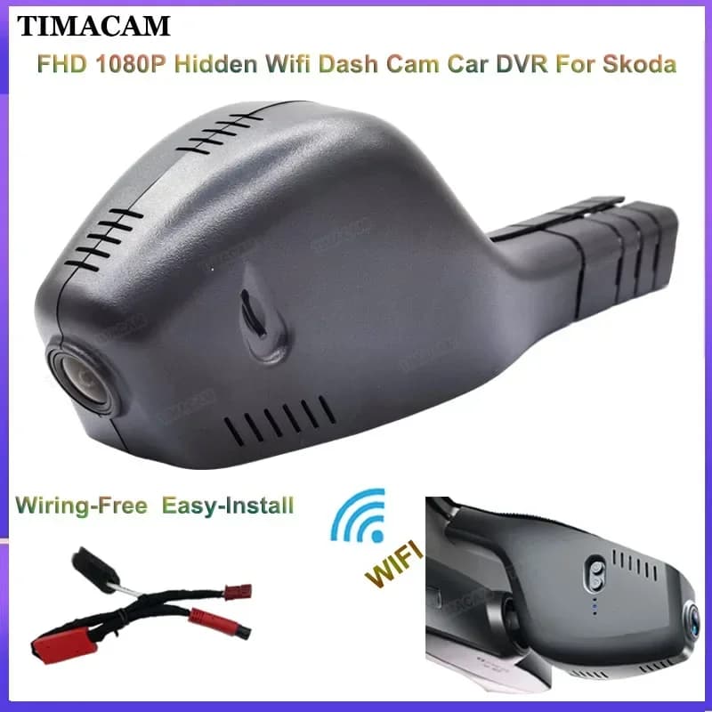 TIMACAM For Skoda rapid kodiaq octavia a5 a7 yeti Karoq for Volkswagen VW Tiguan Atlas T-Cross Seat Dash Cam FHD 1080P Auto Dvr