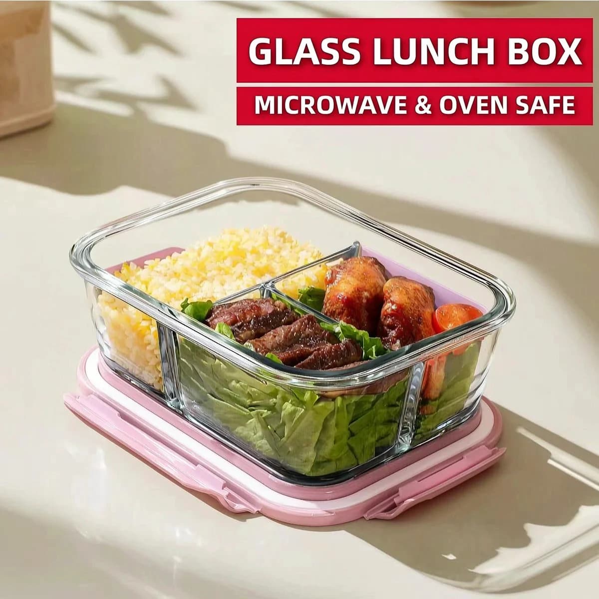 Contenitori in vetro per la preparazione dei pasti – Facili da pulire, basta sciacquare con acqua – Perfetti per il pranzo in ufficio, a scuola, in viaggio – Impilabili e salvaspazio