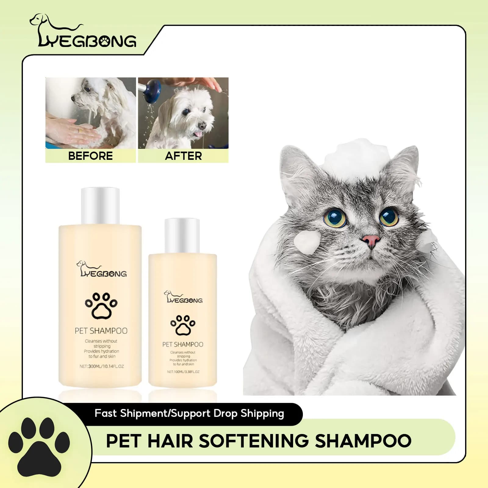 Pet Wash Shampoo cani capelli ammorbidire Dirts acari rimozione pulci Kille deodorante ridurre il prurito Anti pulci Pet Grooming Puppy Shampoo