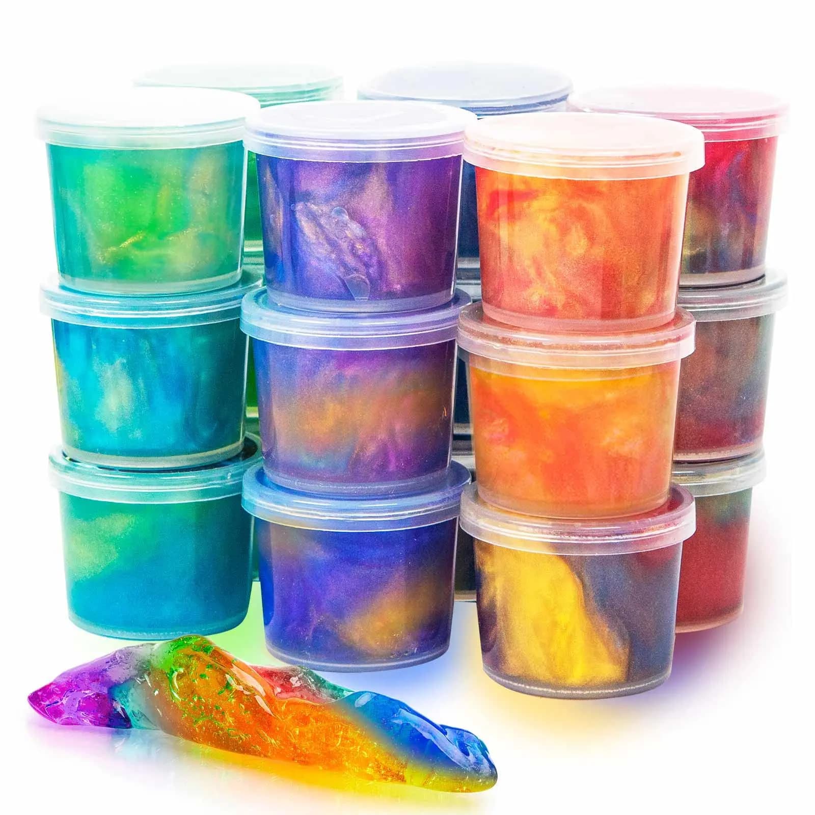 24 Pack Mini Galaxy Slime, Stretchy Slime Kit for Classroom Prizes & Party Favors