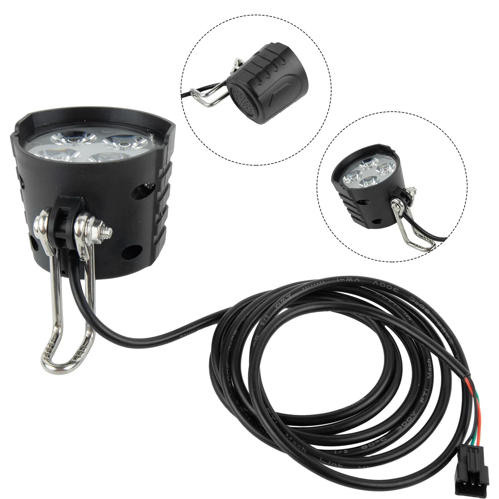 12-80V Electric Bike Headlight Mountain Bike Front Light Electric Bike Lamp Clacson Electric Vehicle Accessories