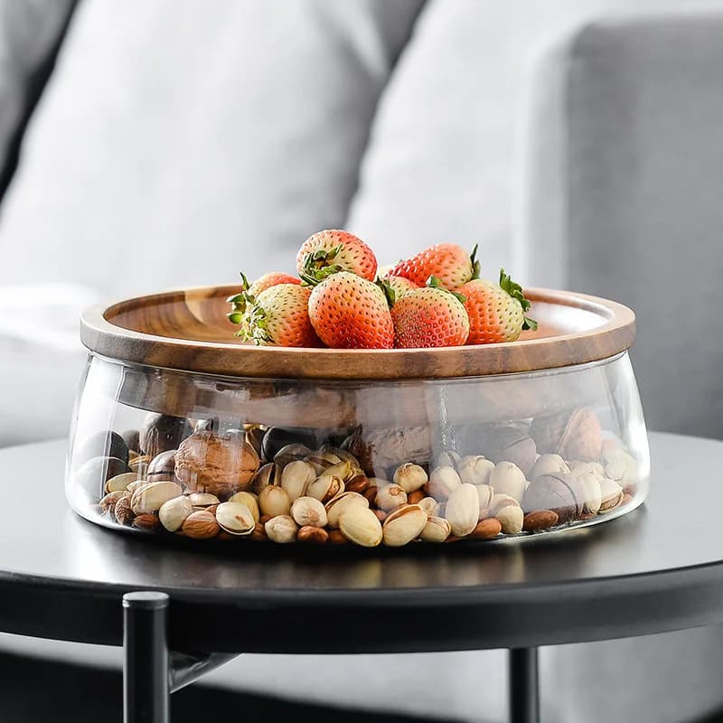 Per la casa Decorazione europea Stile Noci Scatola portaoggetti essiccata Vassoio di frutta, Decorazioni per la casa, Utensili da cucina Regali per le vacanze Ciotola di vetro