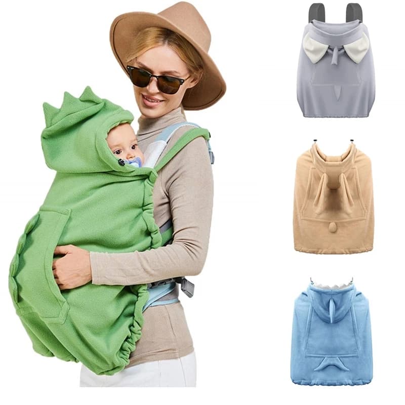 1pc Copertura per passeggino antivento per bambini e copertura per marsupio Mantelli elastici con cappuccio per tuta reversibile con cappuccio per tutte le stagioni