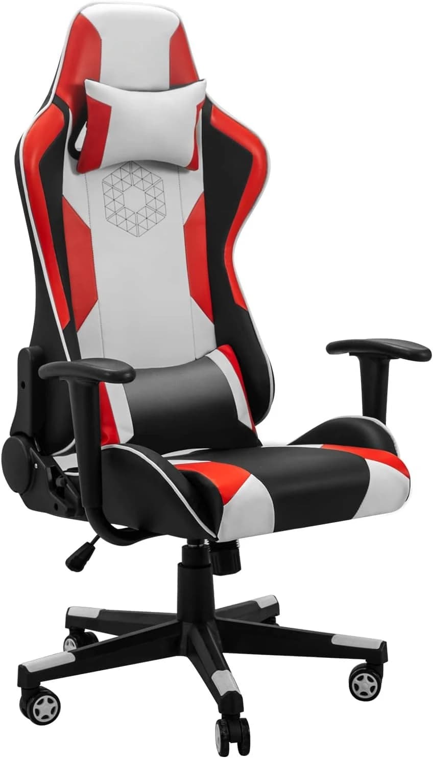 Sedia da Gaming Stile Racing, Sedia da Ufficio Ergonomica con Schienale Alto in Pelle PU, Sedia da Gaming per Computer con Poggiatesta, Personalizzabile