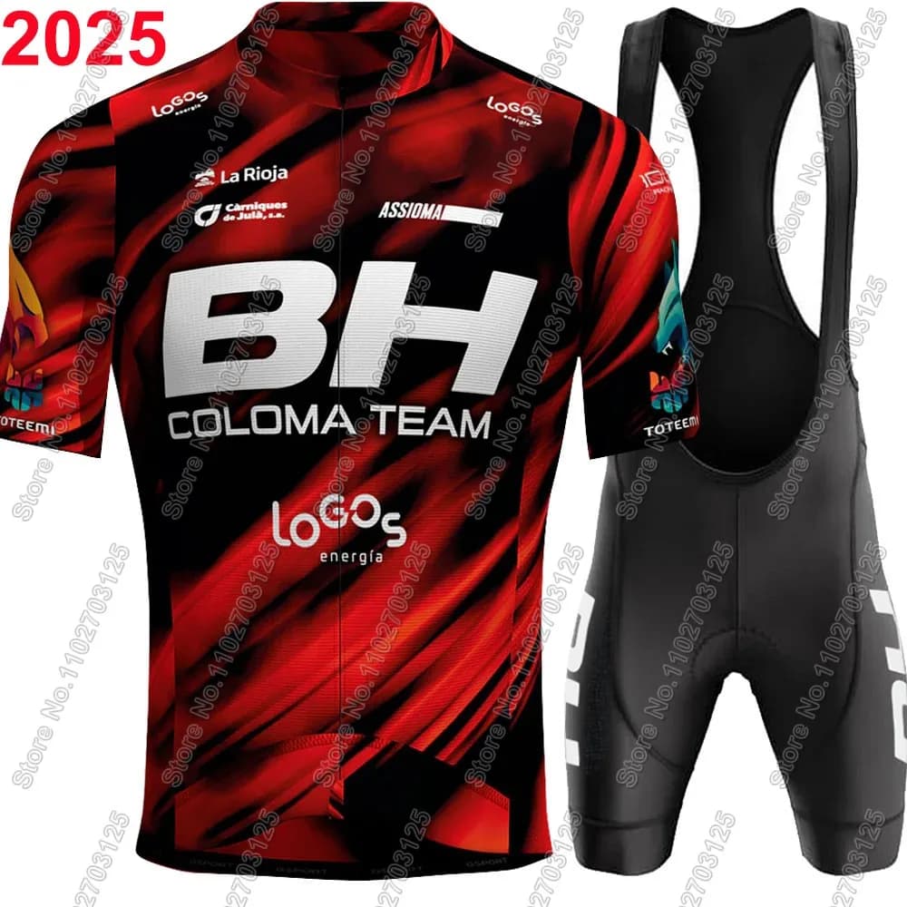 Maillot BH Coloma Team 2025 Cycling Jersey Set Men Short Sleeve Red Road Bike Clothing Shirts Complete Shorts with Bicycle Seats Clothing MTB