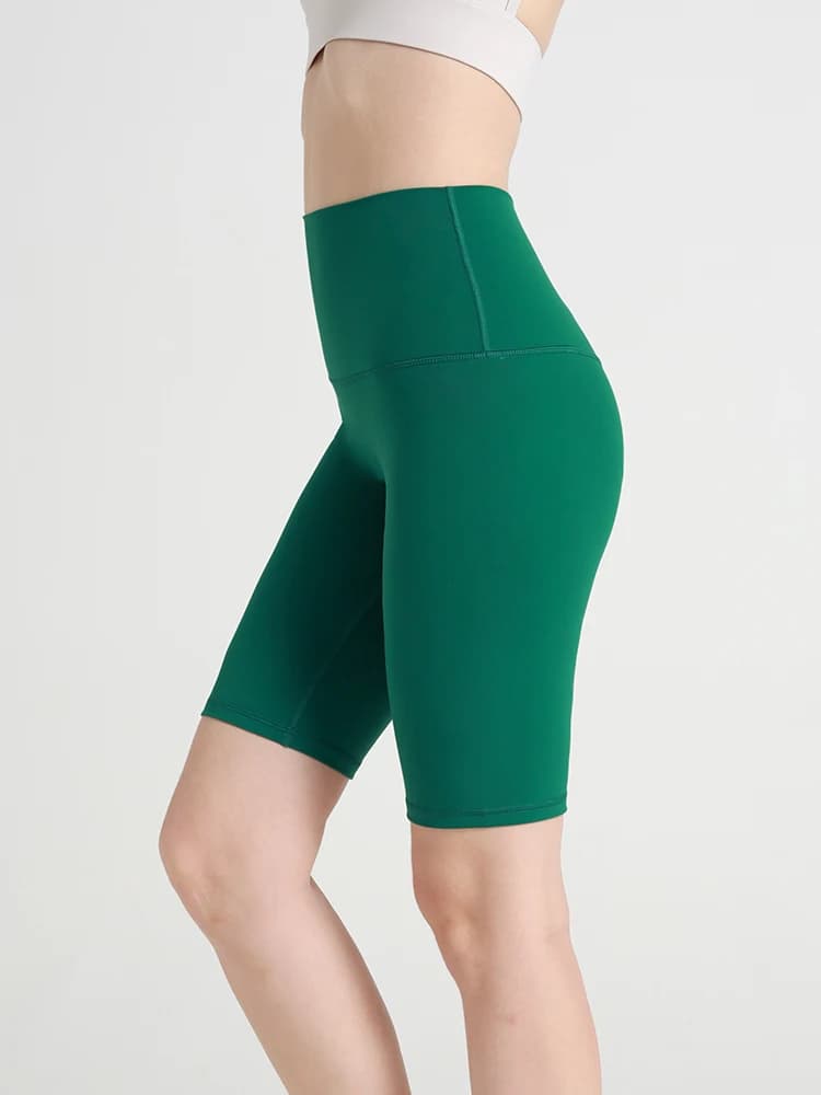 Women's Summer Seamless Solid Color Five Point Yoga Shorts Cycling Gym Running Tight Fit Sports Shorts