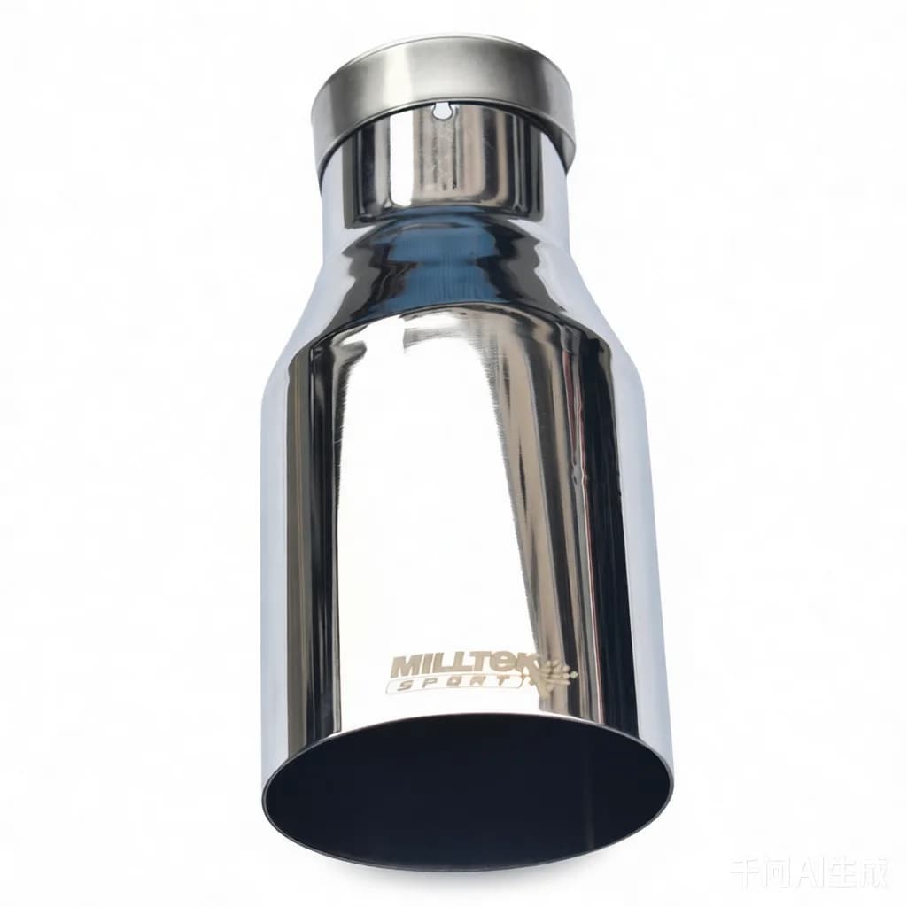 MILLTeK SPORT Terminale di Scarico ad Angolo Retto in Acciaio Inox Lucidato, Ingresso 2.5" e Uscita 4", Lunghezza Totale 9", Colore Argento