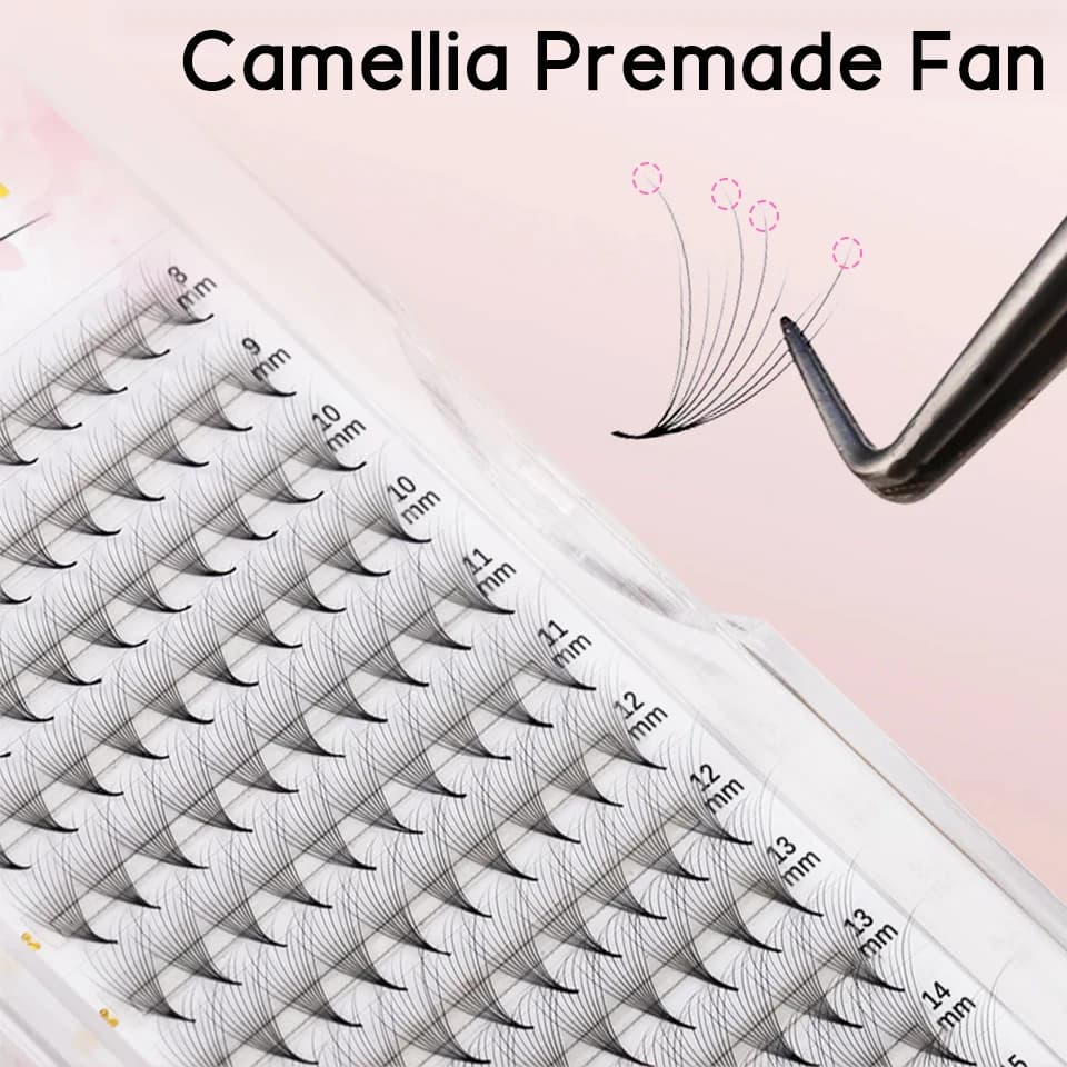 Extension ciglia volume effetto ciuffetti 5D 8D 10D, base a punta, tipo Camelia