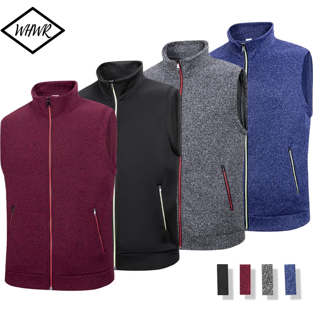 Giacca senza maniche con cerniera da uomo Cappotti Dolcevita caldo da esterno Felpe Traspirante Tinta unita Streetwear Canottiere atletiche