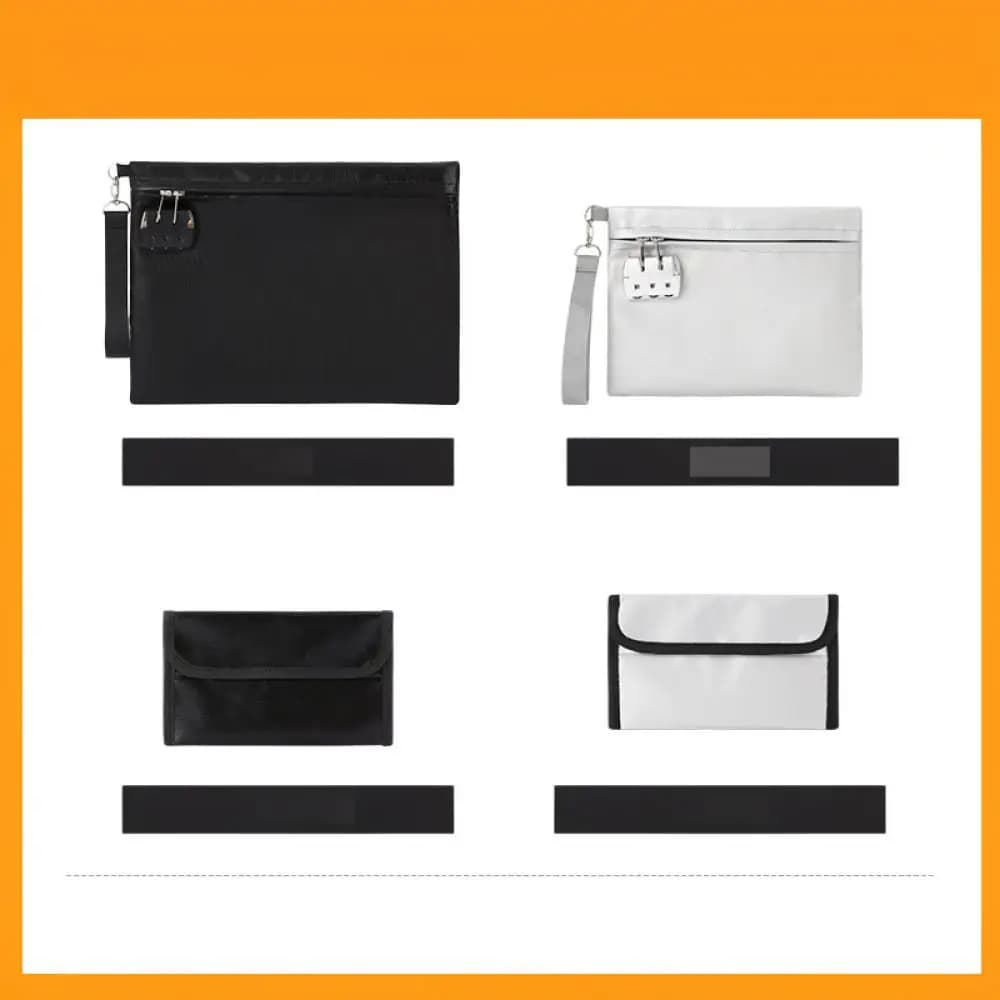 Waterproof Fireproof File Holder A4 Document Organizer Pouch Office Storage Case For Passport Receipts And Money