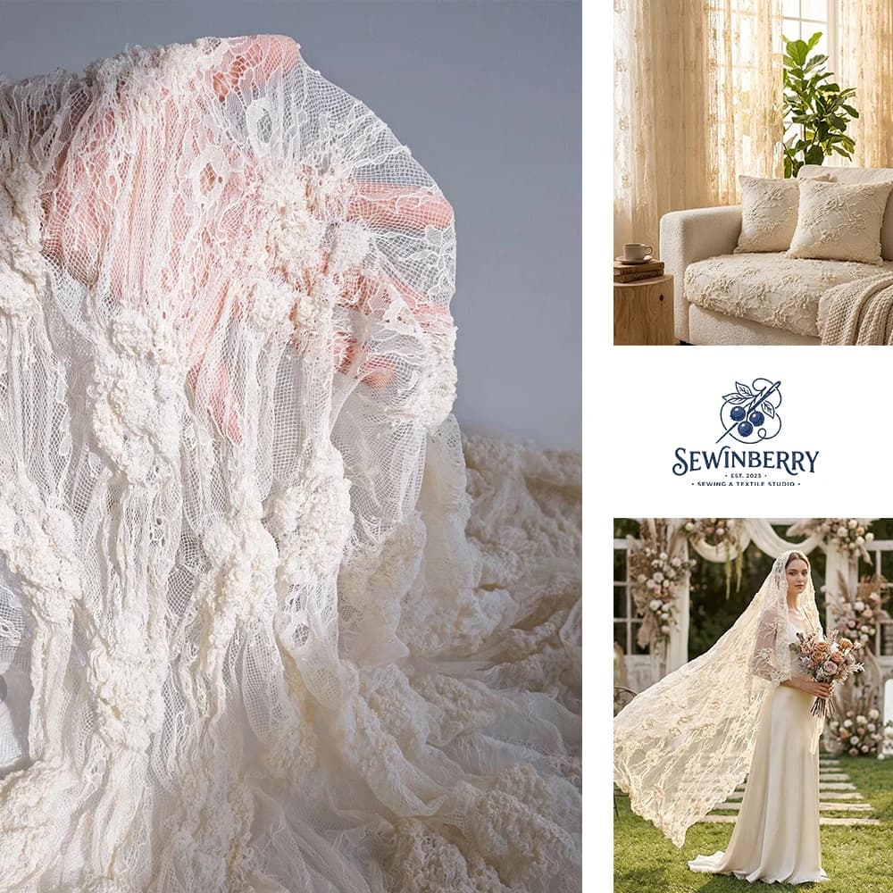 Apricot Lace Embroidery Mesh Polyester Fabric Vintage Bridal Dress Material 50x80cm For Fat Quarter Patchwork DIY Sewing Craft