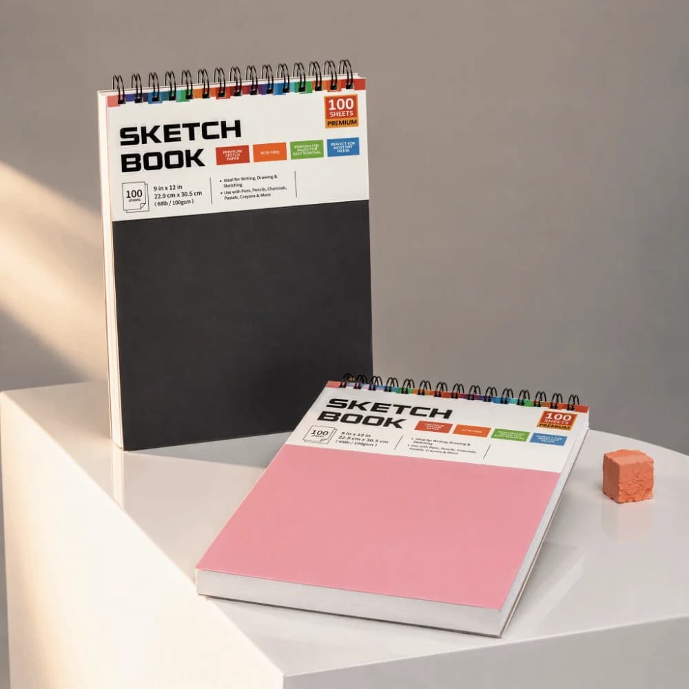 New Top Spiral Binding A4 Sketchbook Hardcover 100gsm Drawing Paper Pad Blank Paper 100 Sheets Drawing Pad Illustration