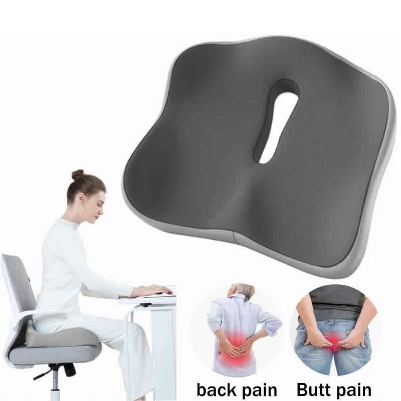 Cuscino per sedile in memory foam Cuscino per sedia da ufficio extra spesso per supporto per seduta lungo Cuscino per seggiolino auto ortopedico per alleviare il mal di schiena