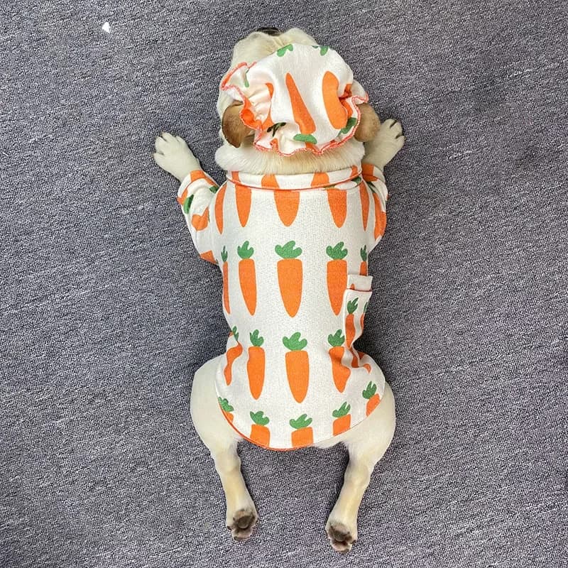 Pigiama per cani Morbido e confortevole Camicia per cani Cappello Pigiama Pomerania Barboncino Bichon Schnauzer Pug Bulldog francese Vestiti Camicia Dropship