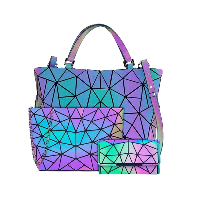 Borsa luminosa borse geometriche per le donne 2021 borse a tracolla trapuntate set borse pieghevoli sac a main femme borse bolsa feminina