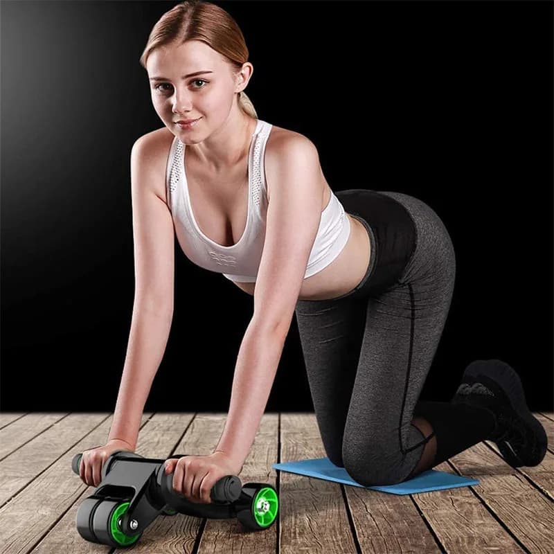 Foldable abdominal wheel for abdominal workout for abdominal exercises with resistance bands for knees, gym equipment at home