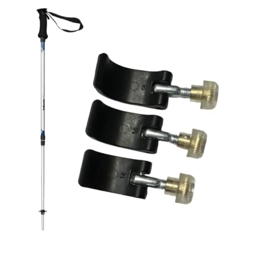 3Pcs Pole Clamp Replacement Kit for Trekking Poles External Flip Lock Clips with Nut Screws Hiking Walking Stick Clamps and Ski