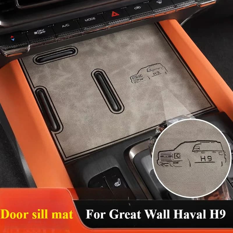 Per Great Wall Haval H9 2024 2025 Cancello dell'auto Slot Zerbino In Pelle Anti-Slip Impermeabile Portabicchieri Pad Porta Auto Scanalatura Tappetini Accessori