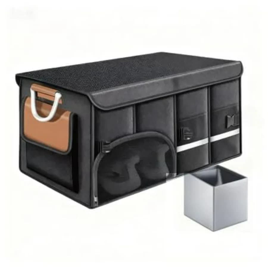 Organizer per Bagagliaio Auto SUV Pieghevole con 4 Tasche, 72L, Accessori Auto con Scomparti per Scarpe e I